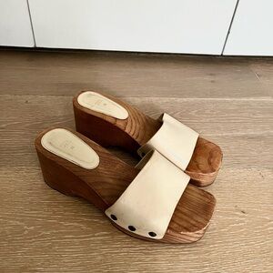 Women's Beige Wedge Sandals